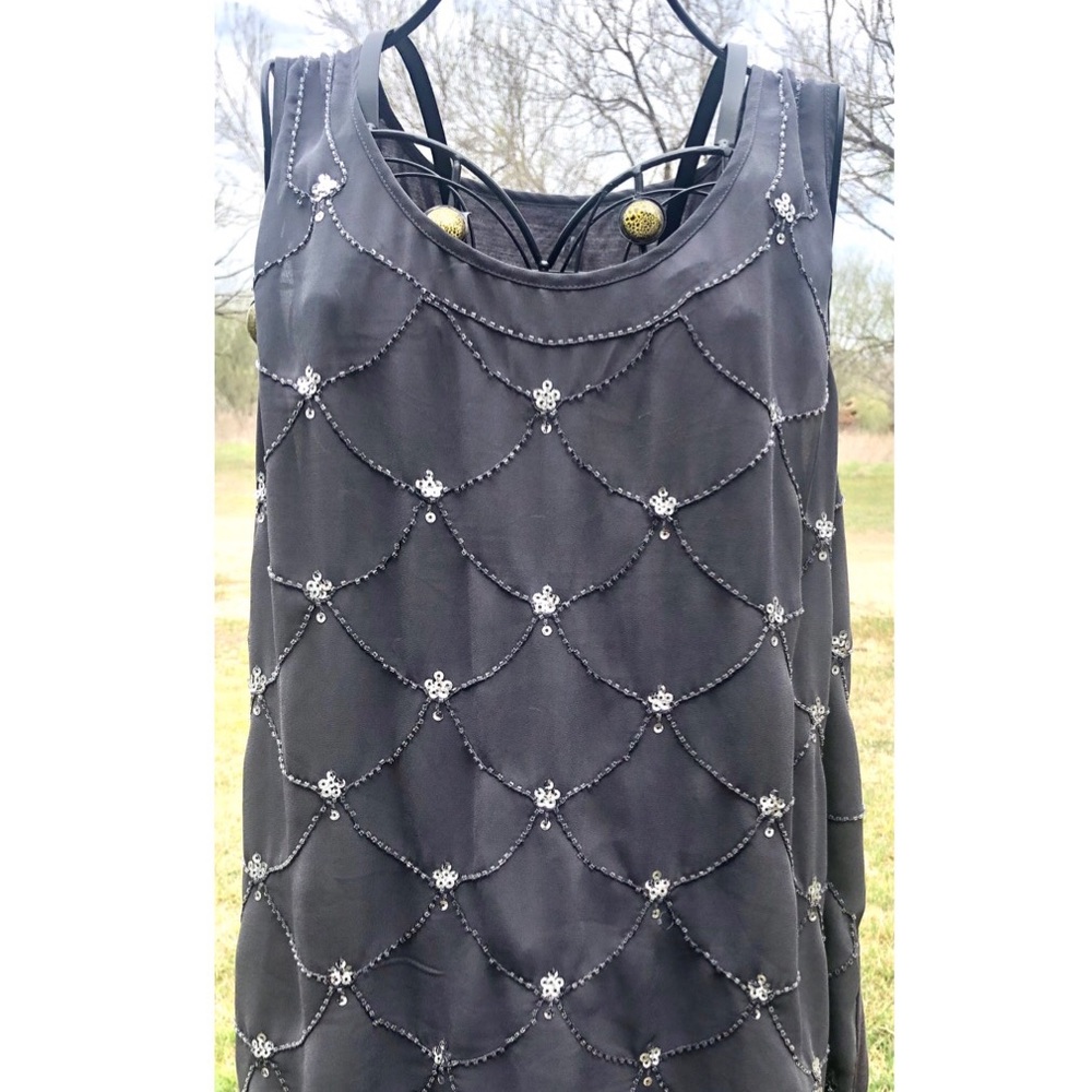 Grey Sequined Top